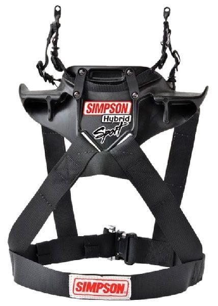 SIMPSON Large - Chest 44-48", Sliding Tethers With No Post, FIA Approved 8858 Simpson Hybrid Sport - Head & Neck Restraint SI-HSLRG11PA-FIA SR