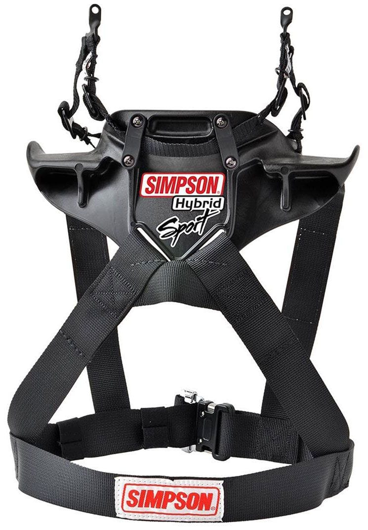 SIMPSON Small - Chest 36-40", Quick Release Sliding Tethers, SFI 38.1 Simpson Hybrid Sport - Head & Neck Restraint SI-HSSML11 SR