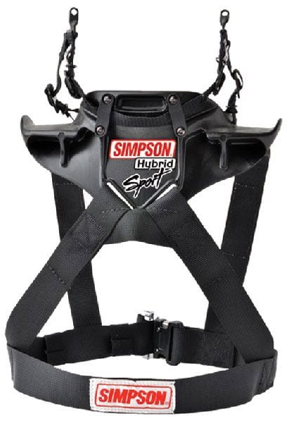 SIMPSON Small - Chest 36-40", Sliding Tethers With No Post, FIA Approved 8858 Simpson Hybrid Sport - Head & Neck Restraint SI-HSSML11PA-FIA SR