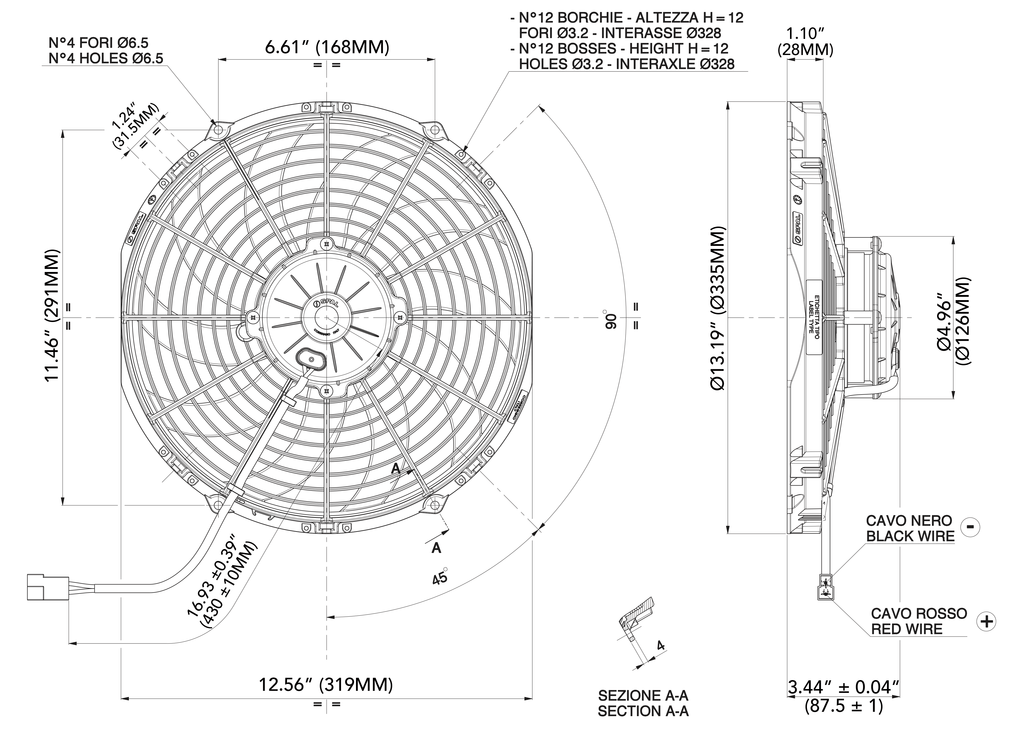 SPAL Cooling SPAL: VA10-AP70/LL-61A Spal Brushed Axial Electric Fan - 12" SR