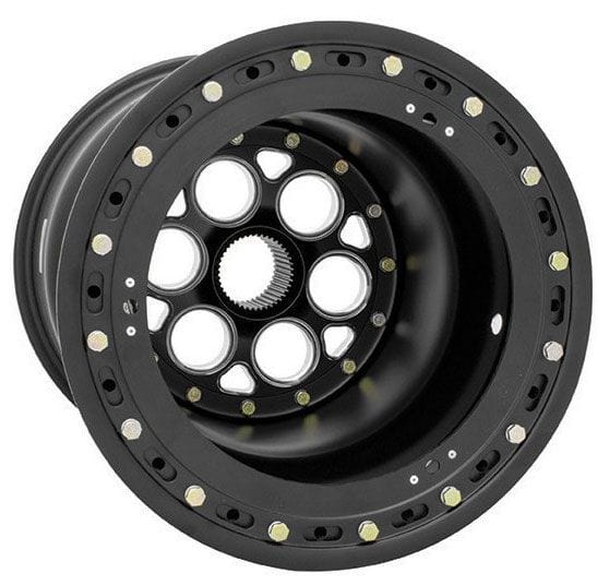 WELD 15" x 17" , 42 Spline, 5" Offset, Outer Bead-Loc With 6-Hole Mud Weld Racing Magnum Sprint Rim - All Black WE735B-517B55-6 SR