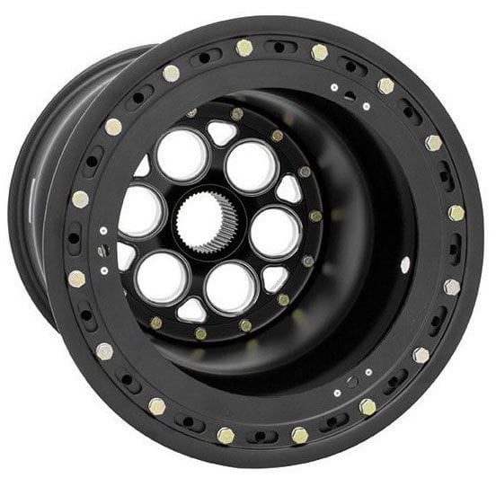WELD 15" x 17" , 42 Spline, 7" Offset, Outer Bead-Loc With 6-Hole Mud Weld Racing Magnum Sprint Rim - All Black WE735B-517B57-6 SR