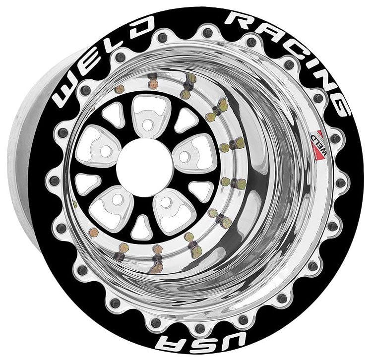 Weld Racing V-Series 15 x 10" Wheel, Black Center, Single Beadlock for M/T WE84B-510206F