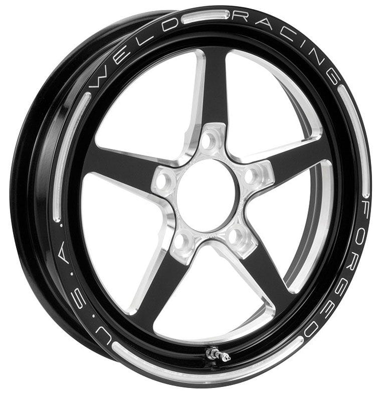WELD 5 x 4.5" Bolt Circle with 5" Backspace Weld Racing Aluma-Star 15 x 9" Wheel, Black WE788B-509210 SR
