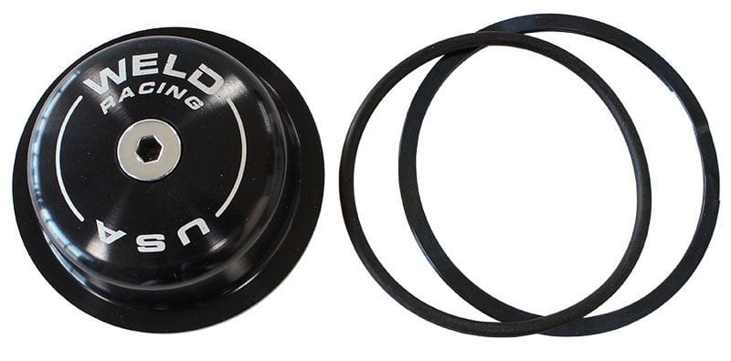 WELD Suit Sprint & Midget With O-Ring & Spiraloc & Oil Hole Weld Racing Hub Dust Cap - Black WEC0323B-OIL SR