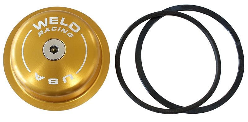 WELD Suit Sprint & Midget With O-Ring & Spiraloc & Oil Hole Weld Racing Hub Dust Cap - Gold WEC0323-OIL SR