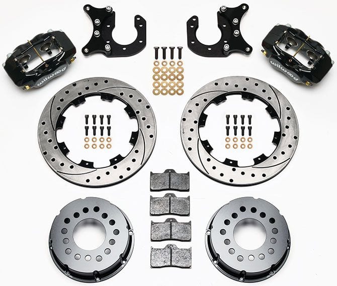 WILWOOD Suit Big Ford New Style, 2.50" Axle Offset, Drilled Wilwood Forged Dynalite Pro Series Rear Brake Kit Billet WB140-2118-BD SR
