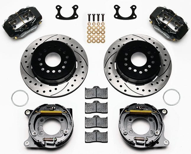 WILWOOD Suit Small Ford, 2.50" Axle Offset Wilwood Forged Dynalite Rear Parking Brake Kit Drilled WB140-9282-D SR