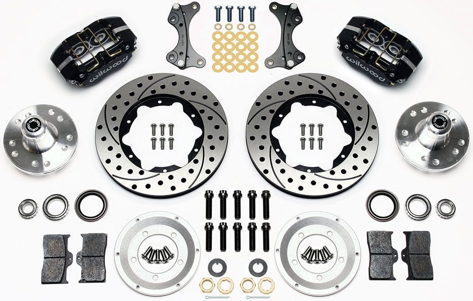 WILWOOD Suit Wilwood Pro Spindle, Std. Height & 2" Drop Wilwood Forged Dynalite Dust-Boot Front Brake Kit - 4-Piston 11" WB140-13345-D SR
