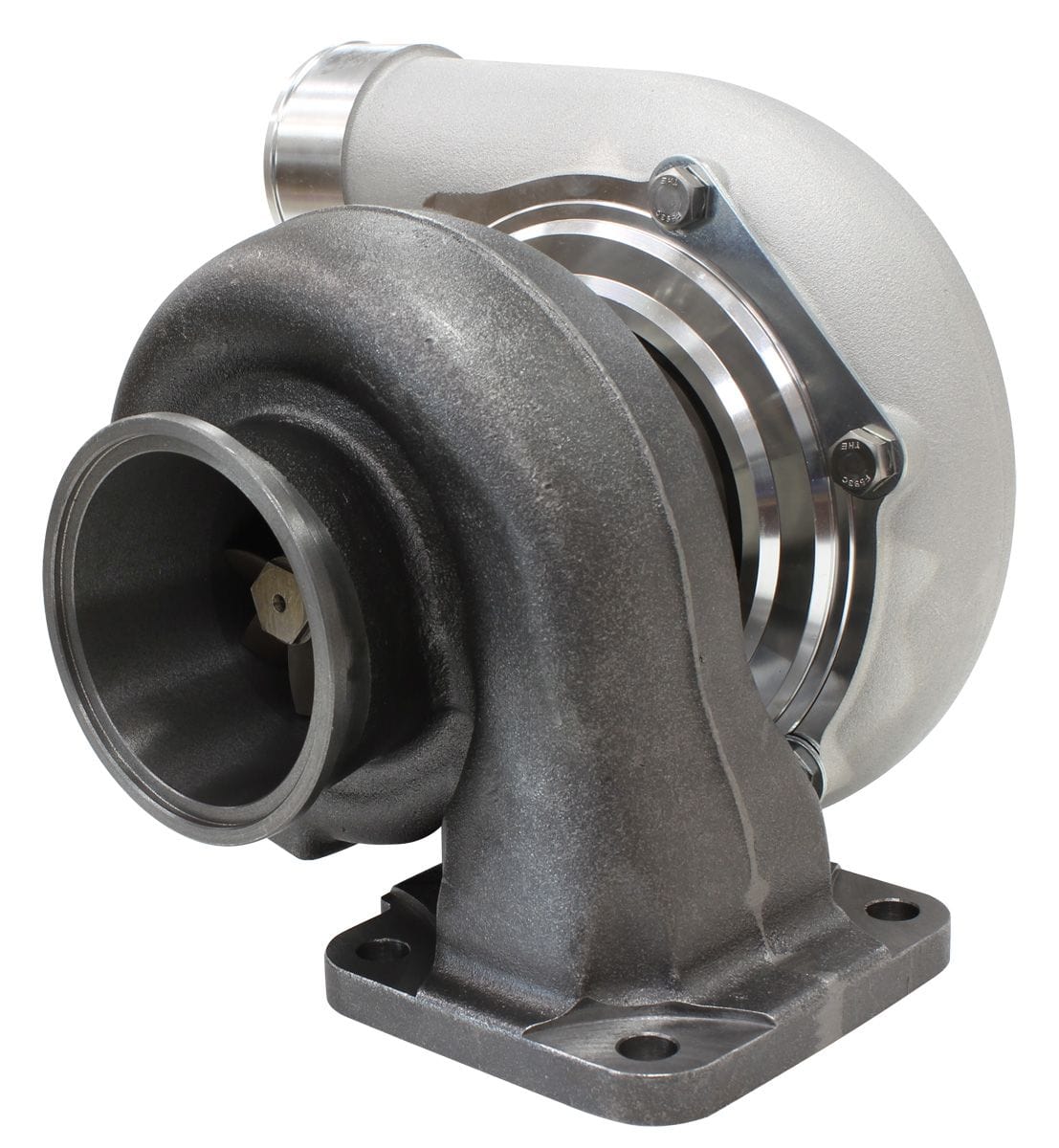 BOOSTED 6762 T4 .82 Turbocharger 950HP, Natural Cast Finish
 External Wastegate, T4 Inlet Flange, V-Band Exhaust Flange