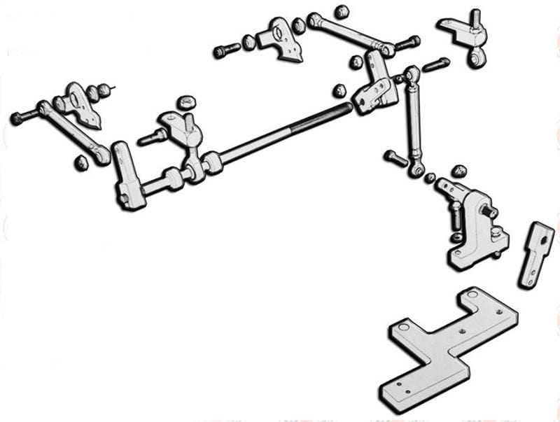 The Blower Shop Dual Carb Linkage Kit B4350