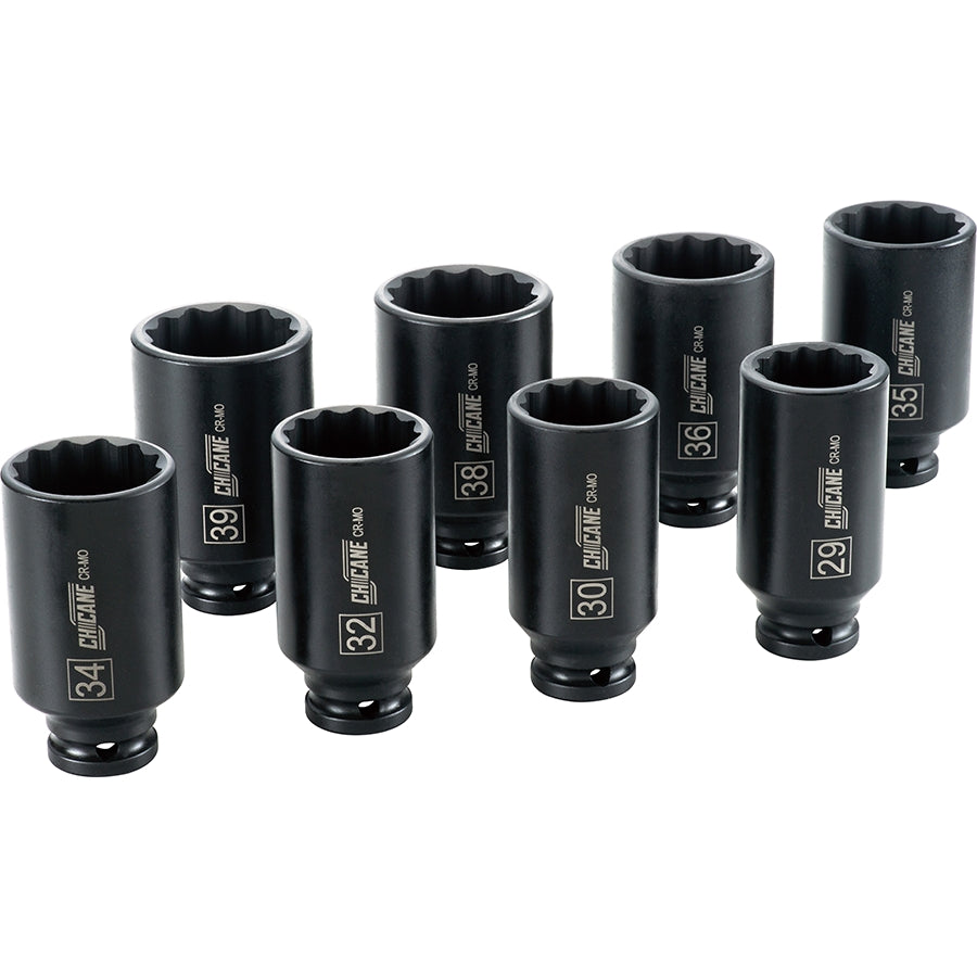 8 PIECE 1/2" DRIVE AXLE NUT SOCKET SET