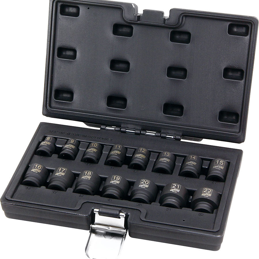 15 PIECE 3/8" DR METRIC IMPACT SOCKET SET