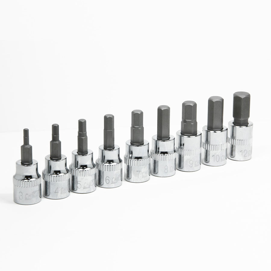 9 PIECE 3/8" DR METRIC HEX BITS SOCKET SET