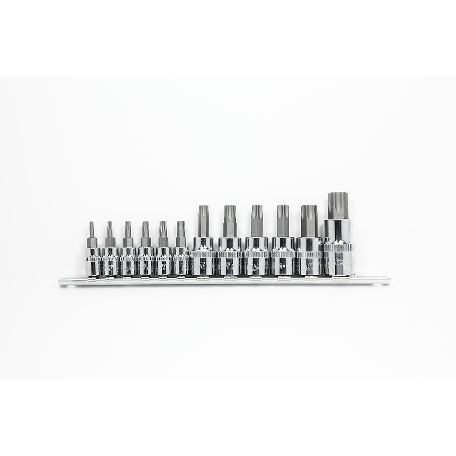 12 PIECE TAMPER PROOF TORX BITS SOCKET SET