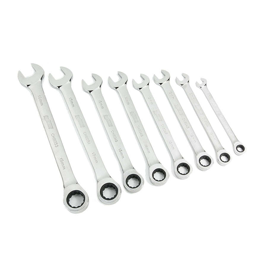 8 PIECE METRIC RATCHET SPANNER SET