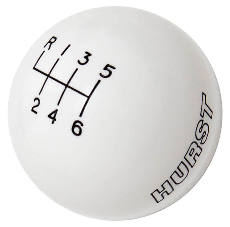 Hurst 6-Speed White Manual Shift Knob HU1630225