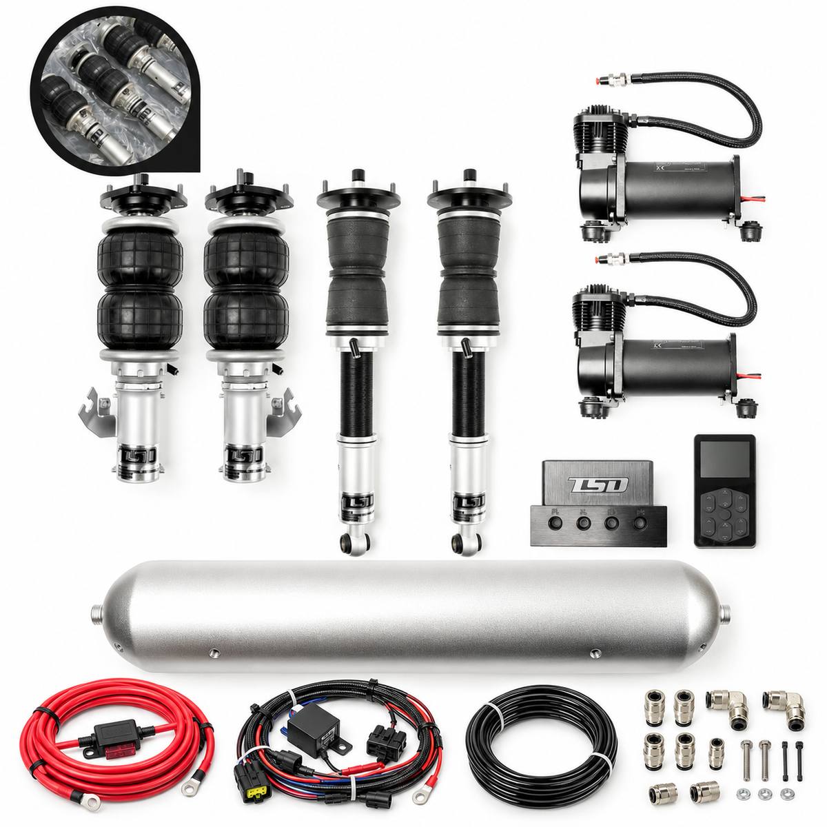TSD Performance air suspension full kit with accessories - suits Audi S4 2017+ B9 / 8W