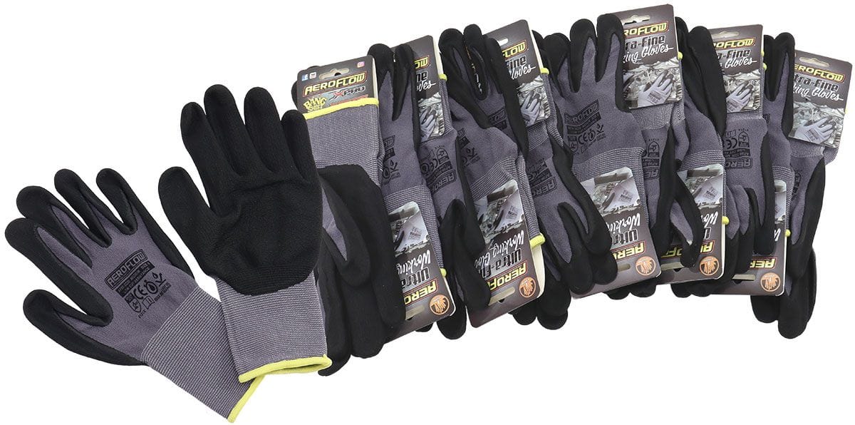 Aeroflow Aeroflow Aeroflow Large Mechanic Gloves - Twelve Pairs (AF98-2221-12) SR