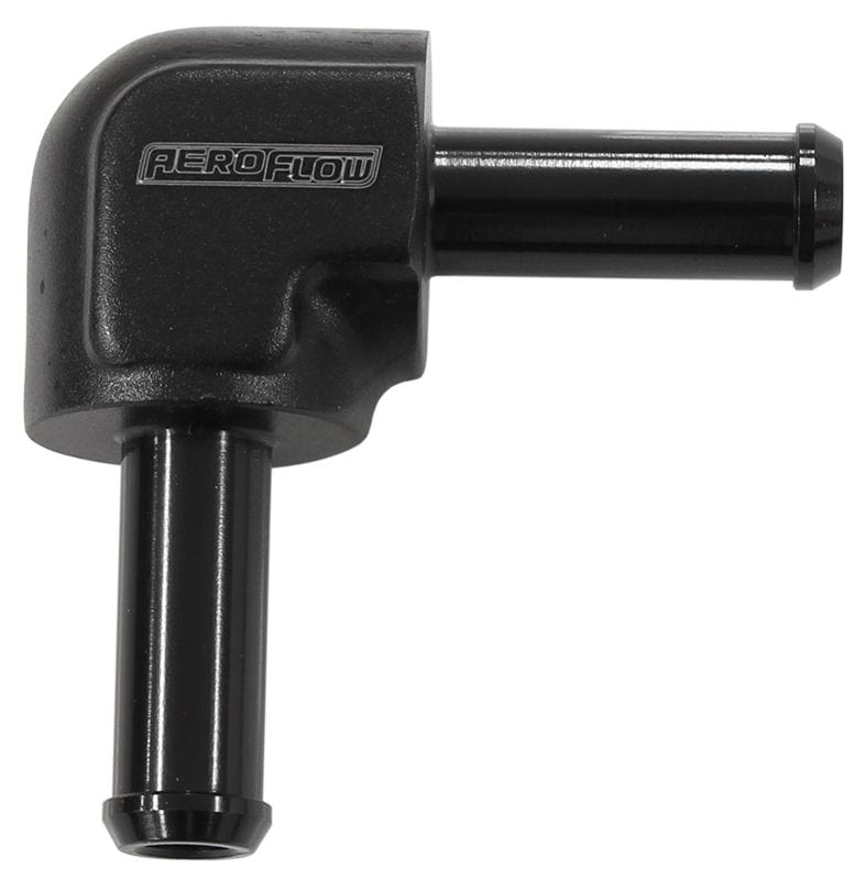 Aeroflow Performance 90° Barb To Barb Hose Joiner - Black Aeroflow 90° Barb To Barb Hose Joiner - Black AF843-08BLK SR