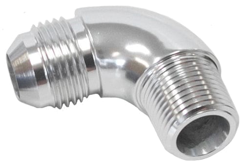 Aeroflow Performance Aeroflow 1/8NPT / 4AN / Silver 90° NPT to AN Full Flow Adapter AF552 SR