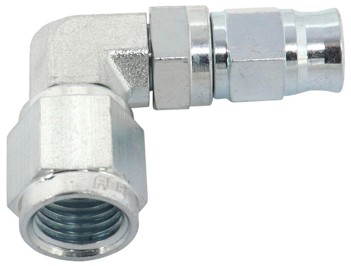 Aeroflow Performance Aeroflow 90° Zinc Coated Steel Hose End -4AN to -3AN AF203-04-03S SR
