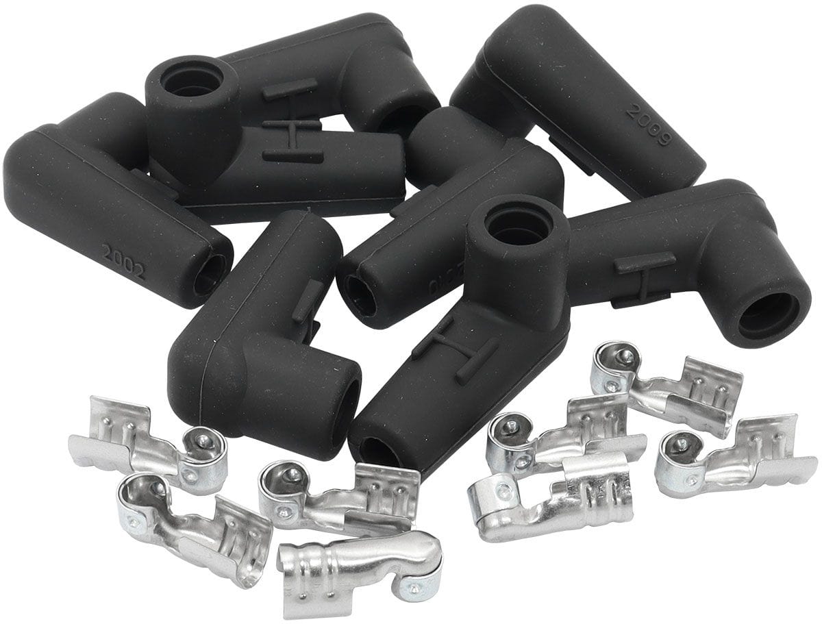 Aeroflow Performance Aeroflow Aeroflow Xpro Silicone Low Profile 90Â° Spark Plug Boots & Terminals (AF4030-3312-8) SR