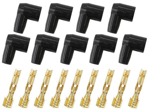 Xpro Silicone 90° Socket Style Distributor/Coil Boots & Terminals  
Black, set of 9