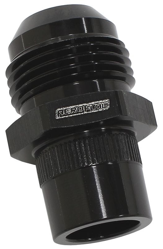 Aeroflow Performance Aeroflow Black Press In Cover Breather Adapter 
-10AN Suit Nissan RB26 SR