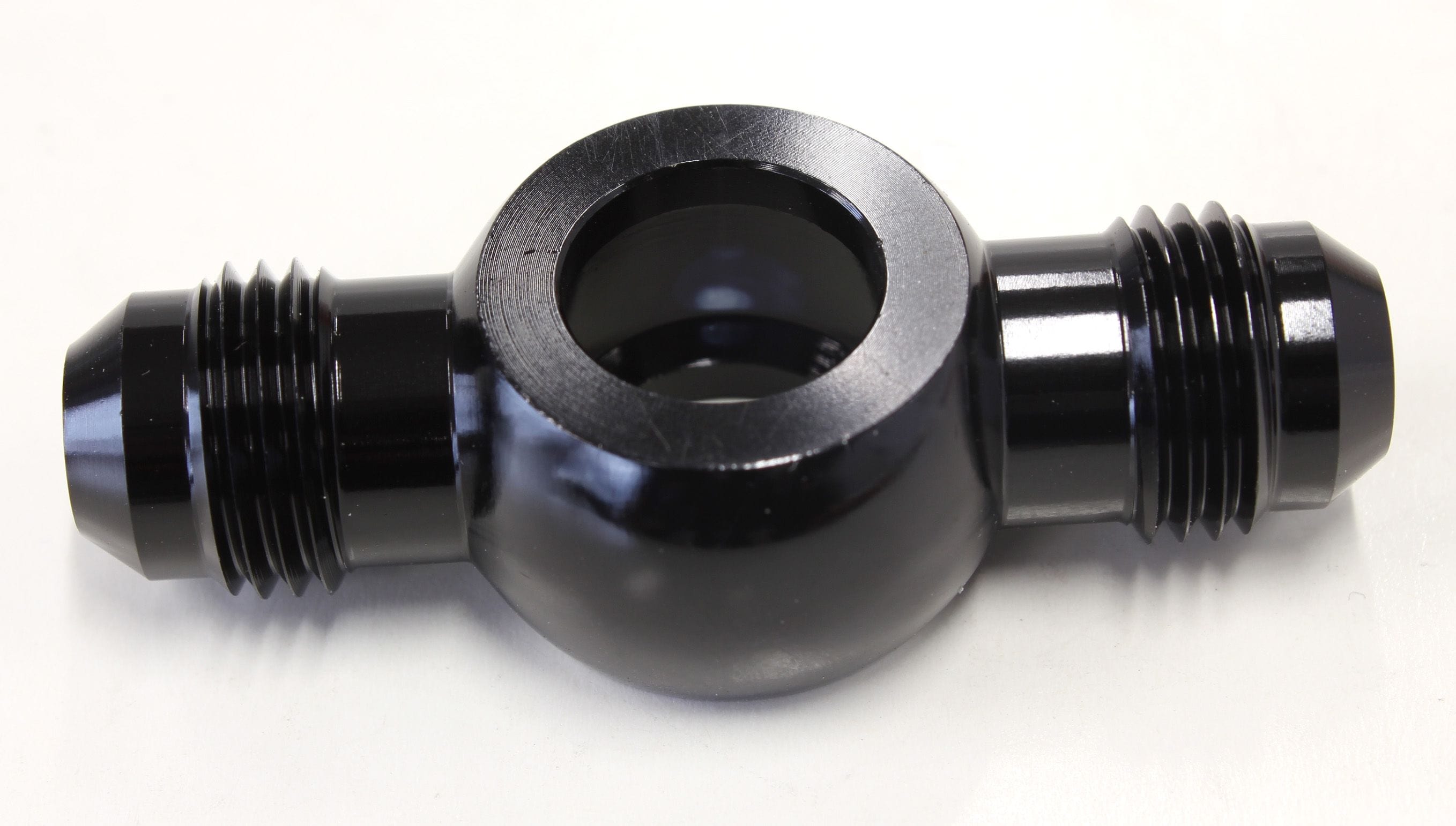 Aeroflow Performance Aeroflow Fittings 1/2" to Double 6AN / Black Straight Banjo to Male AN Fitting  1/2" Banjo  AF721 SR
