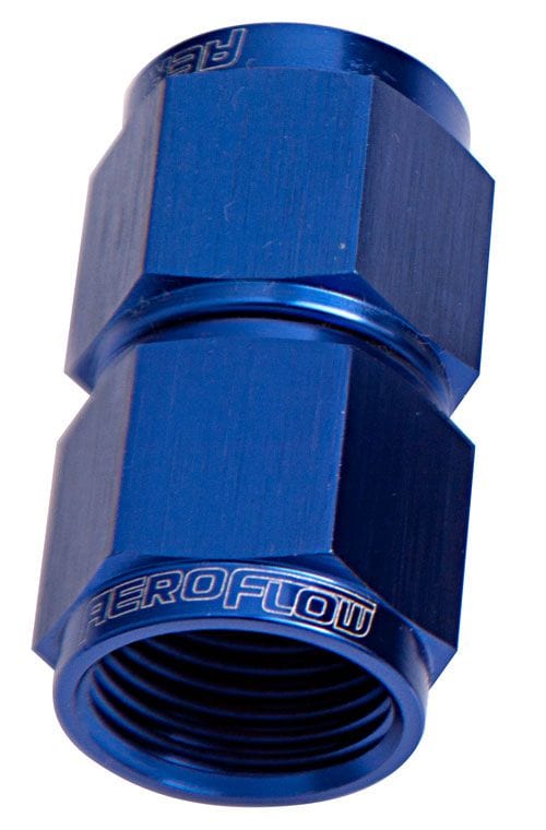 Aeroflow Performance Aeroflow Fittings 10AN / Red/Blue Straight Female Swivel Coupler AF131 SR