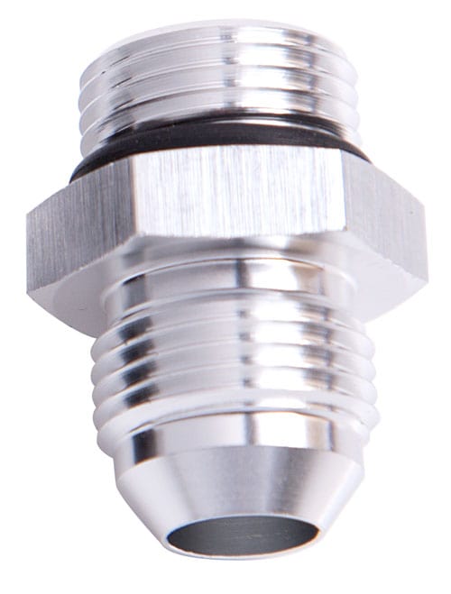 Aeroflow Performance Aeroflow Fittings 12 / 8AN / Silver ORB to AN Straight Male Flare Adapter UPTO -12AN ONLY AF920 SR