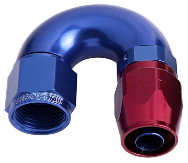 Aeroflow Performance Aeroflow Fittings 12AN / Red/Blue 550 Series Cutter One-Piece Full Flow Swivel 180° Hose End AF556 SR