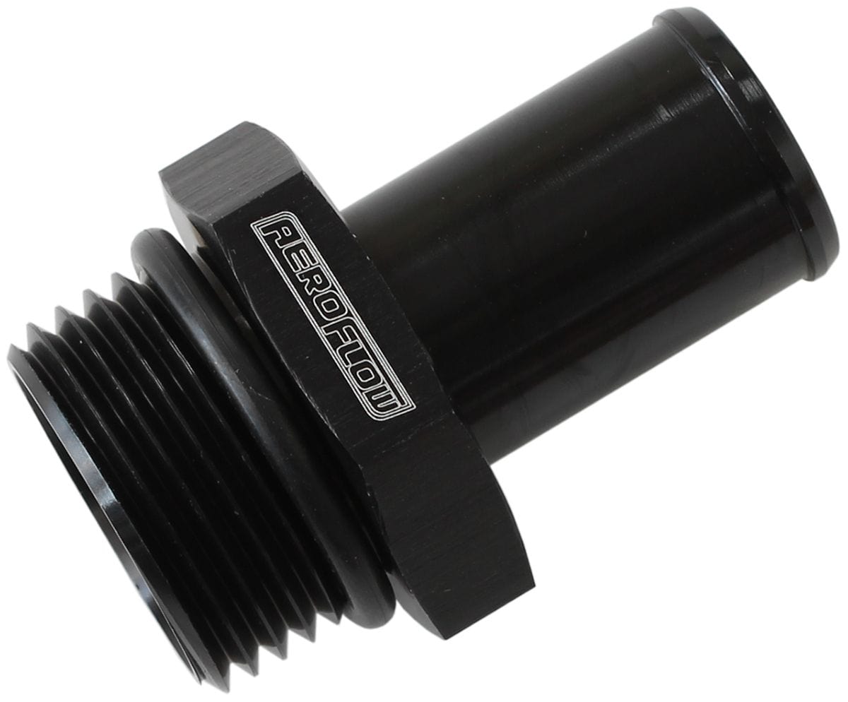 Aeroflow Performance Aeroflow Fittings 12AN to 3/4 BARB / Black Straight Hose Barb to ORB - Multiple sizes SR