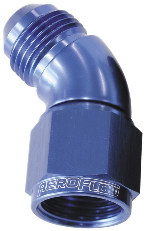 Aeroflow Performance Aeroflow Fittings 20 / Red/Blue 45° Full Flow Female/Male Flare Swivel AF542 SR