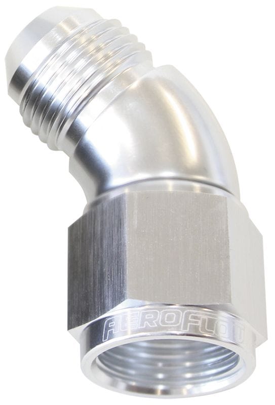Aeroflow Performance Aeroflow Fittings 3 / Silver 45° Full Flow Female/Male Flare Swivel AF542 SR