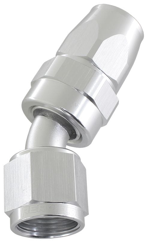 Aeroflow Performance Aeroflow Fittings 4 / Silver 200 Series PTFE 30° Hose End AF207 SR