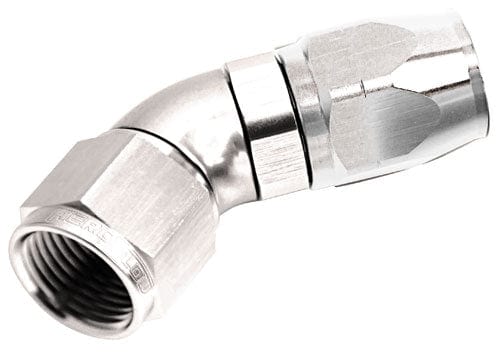 Aeroflow Performance Aeroflow Fittings 6AN / Silver 550 Series Cutter One-Piece Full Flow Swivel 45° Hose End AF552 SR