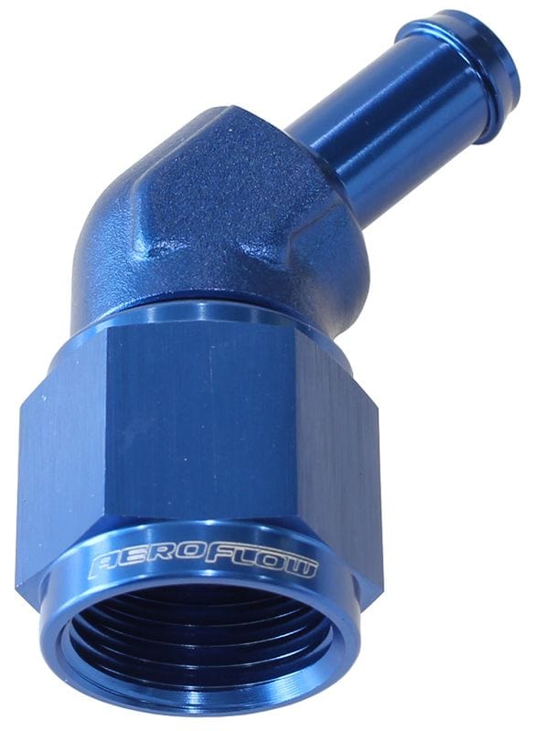 Aeroflow Performance Aeroflow Fittings 8AN to 3/8 BARB / Red/Blue 45° Hose Barb AF412 Multiple Sizes SR
