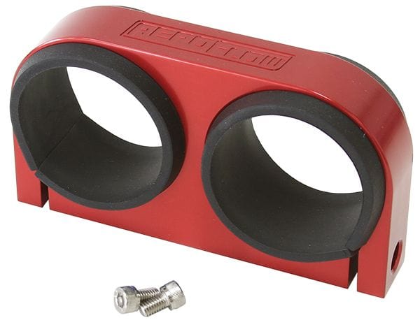 Aeroflow Performance Aeroflow Red Dual Billet Fuel Pump Bracket Suits Aeroflow/Bosch 044 Fuel Pumps. Can also be used as a 2-5/8" Gauge Holder SR