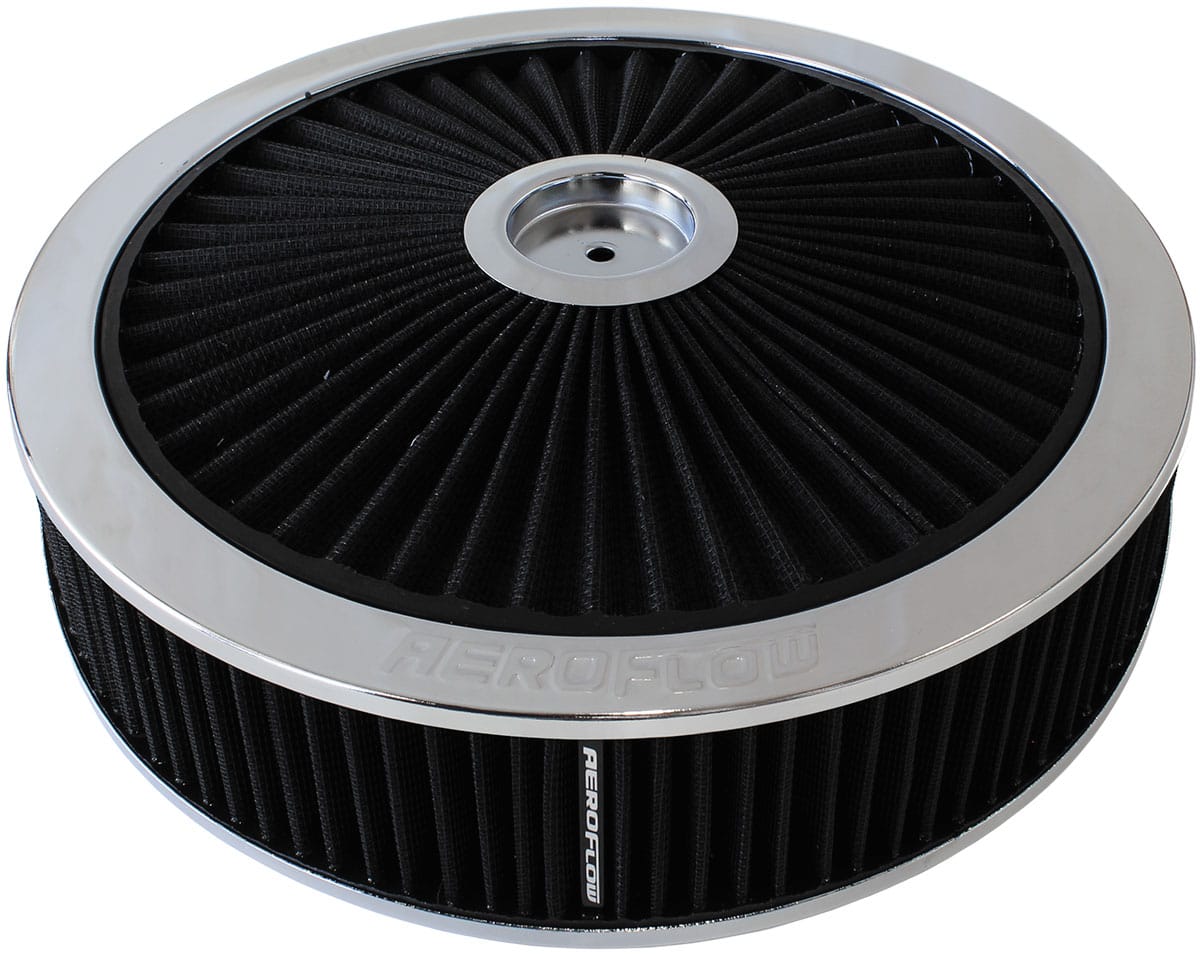 Aeroflow Performance Air Filtration Aeroflow 14" x 5" Full Flow Air Filter Assembly,Chrome AF2851-3070 SR