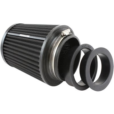 Aeroflow Performance Air Filtration Aeroflow Universal 4",3.5" & 3" Clamp-On Steel Top Inverted Tapered Pod Filter with Black End AF2711-1001 SR