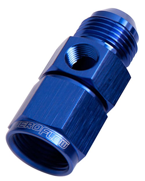 Aeroflow Performance Blue Finish Aeroflow Straight Female to Male with 1/8" Port -16AN AF140-16 SR
