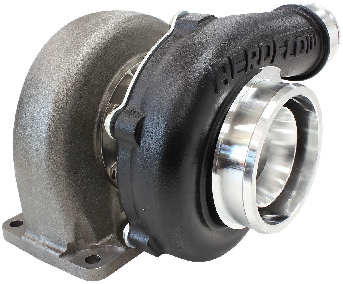 Aeroflow Performance External Wastegate, T3 Inlet Flange, V-Band Exhaust Flange Aeroflow BOOSTED 5455 1.06 Turbocharger 650HP, Hi Temp Black Finish AF8005-3002BLK SR