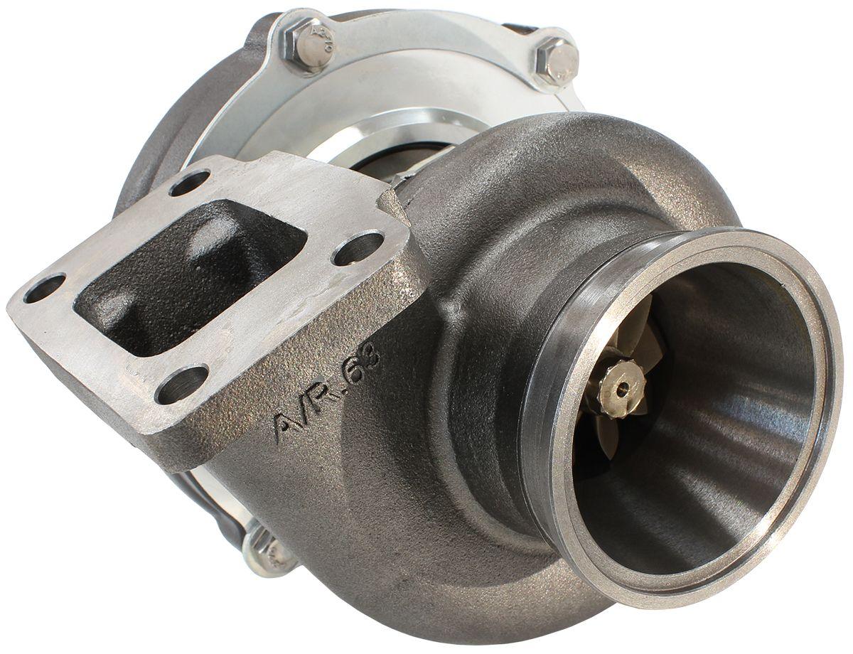Aeroflow Performance External Wastegate, T3 Inlet Flange, V-Band Exhaust Flange Aeroflow BOOSTED 5855 .63 Turbocharger 750HP, Hi Temp Black Finish AF8005-3005BLK SR