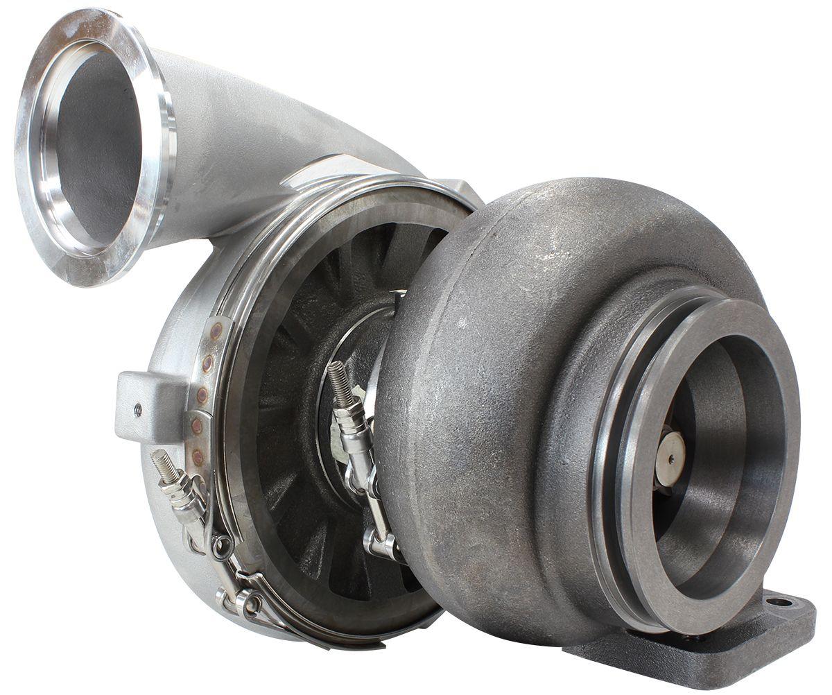 Aeroflow Performance External Wastegate, T4 Twin Entry Inlet Flange, V-Band Exhaust Flange Aeroflow BOOSTED 7075 T4 1.15 Turbocharger 950HP, Natural Cast Finish AF8005-4004 SR