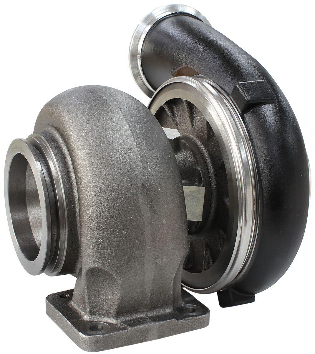 Aeroflow Performance External Wastegate, T4 Twin Entry Inlet Flange, V-Band Exhaust Flange Aeroflow BOOSTED 7675 T4 1.15 Turbocharger 1120HP, Hi Temp Black Finish AF8005-4005BLK SR