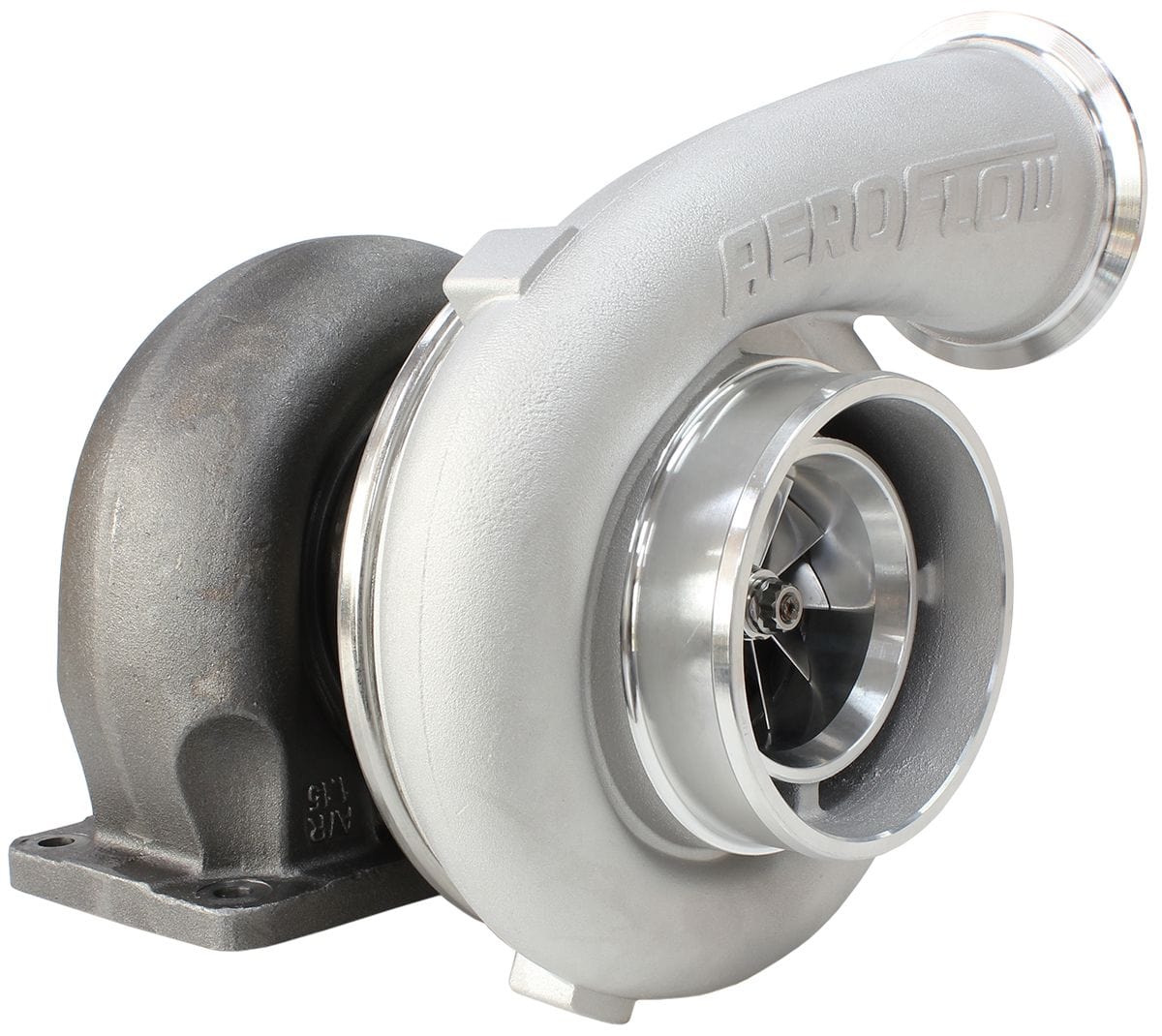 Aeroflow Performance External Wastegate, T4 Twin Entry Inlet Flange, V-Band Exhaust Flange Aeroflow BOOSTED 7675 T4 1.15 Turbocharger 1120HP, Natural Cast Finish AF8005-4005 SR