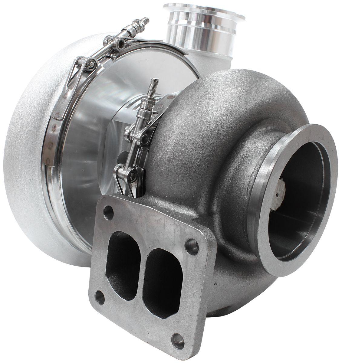 Aeroflow Performance External Wastegate, T4 Twin Entry Inlet Flange, V-Band Exhaust Flange Aeroflow BOOSTED 8888 T4 1.25 Turbocharger 1600HP, Natural Cast Finish AF8005-4001 SR