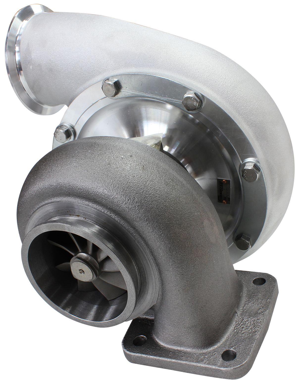 Aeroflow Performance External Wastegate, T4 Twin Entry Inlet Flange, V-Band Exhaust Flange Aeroflow BOOSTED B7875 T4 .96 Turbocharger 1150HP, Natural Cast Finish AF8006-4022 SR